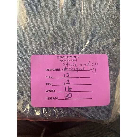 Style&co. Womens Straight High Rise Slimming Pocket Distressed Jean Size 12 - Picture 8 of 8